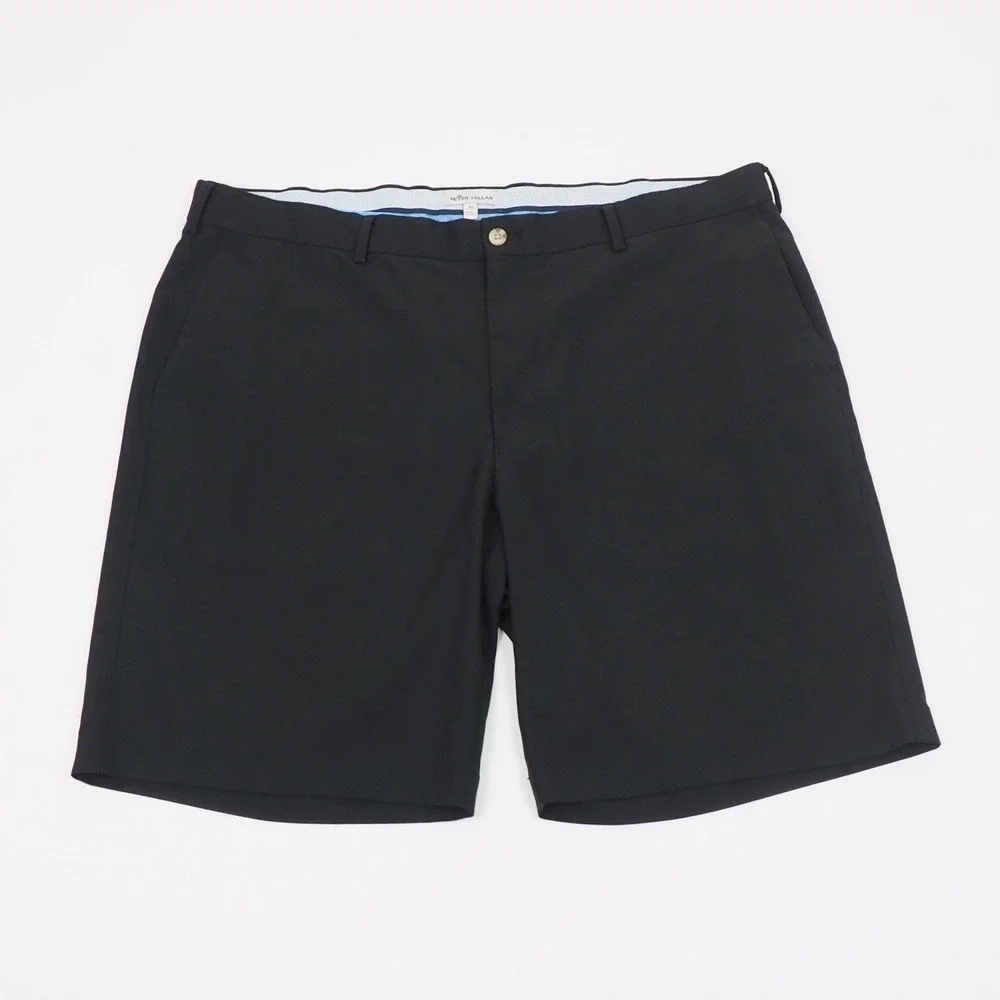 Peter Millar Performance Salem Golf Chino Shorts Mens 40 Black High Drape Tech